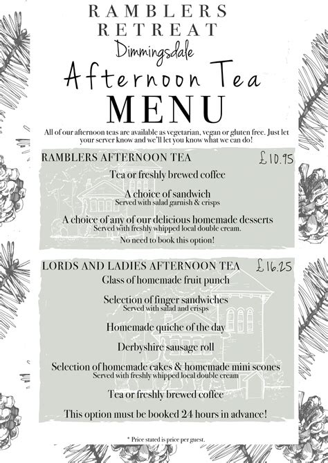 The Tea Room Menu