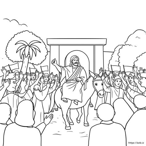 The Triumphal Entry Coloring Page