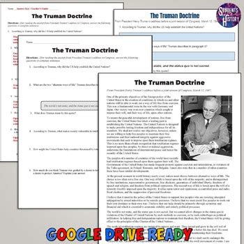 The Truman Doctrine Worksheet Answer Key