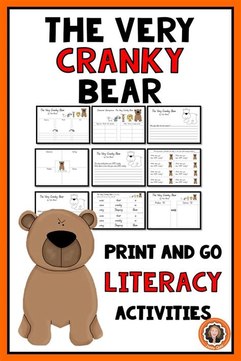 The Very Cranky Bear Book Study Print & Go Literacy Activities The