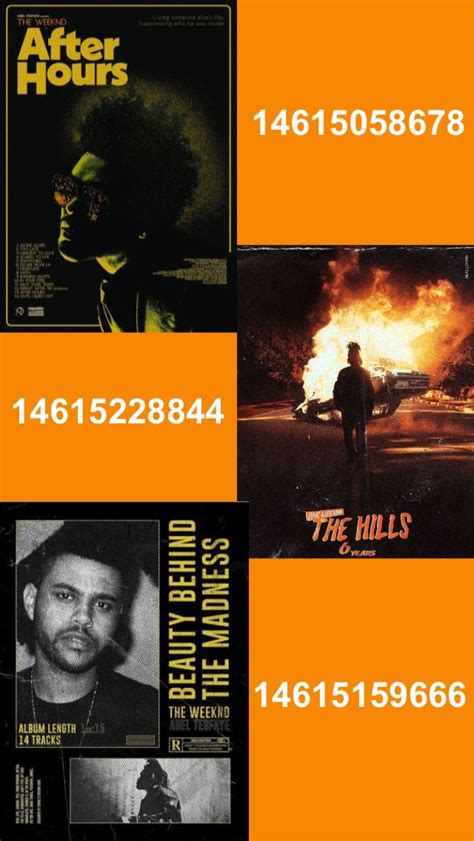 The Weeknd Roblox ID Codes - Roblox ID