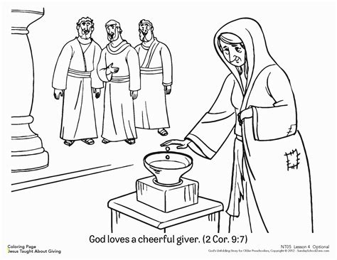 The Widows Offering Coloring Page