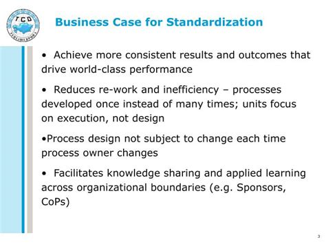 The business case for standardization