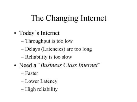 The changing internet