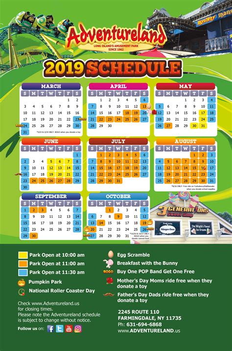 Theme Park Availability Calendar