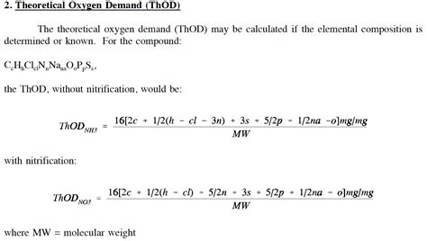 Calculating Theoretical Oxygen Demand: An Efficient Tool for Monitoring Wastewater Quality