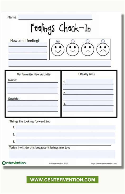 Therapy Check In Worksheet