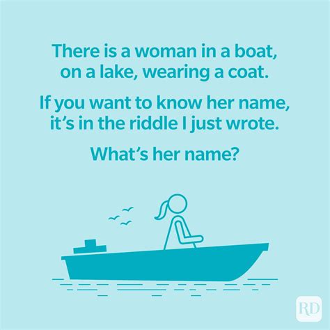 There'S A Woman On A Boat Riddle