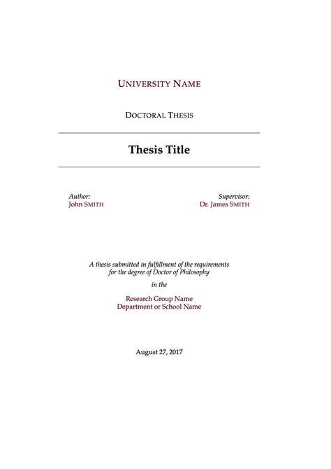 Thesis Template In Latex