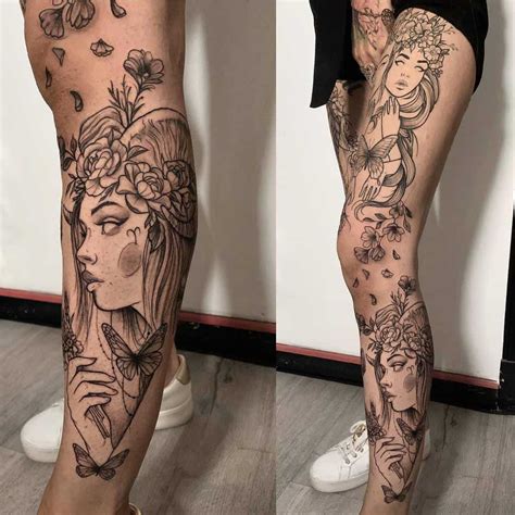 Amazing leg sleeve tattoo done by dasssart www.otziapp