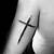 Thin Black Cross Tattoo
