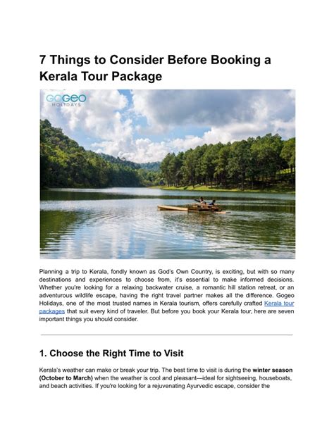 Things to Consider Prior to Booking
