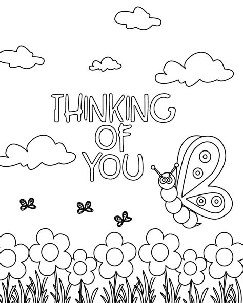 Thinking Of You Coloring Pages