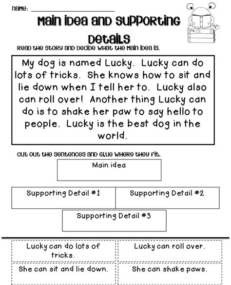 Third Grade Main Idea Worksheets