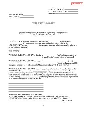 Printable Third Party Agreement Template Doc NUcampus