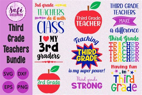Download Third Grade Teachers Bundle DXF Files