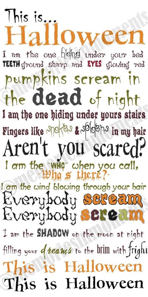 This Is Halloween Lyrics Printable