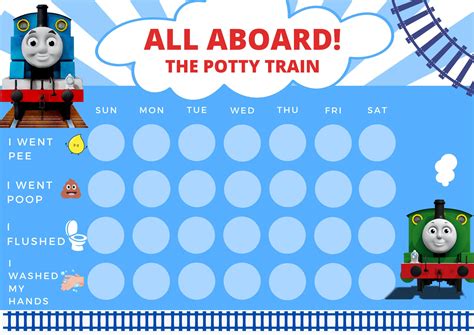 Thomas Potty Training Sticker Chart Instant by SMALLMOMENTSdesigns
