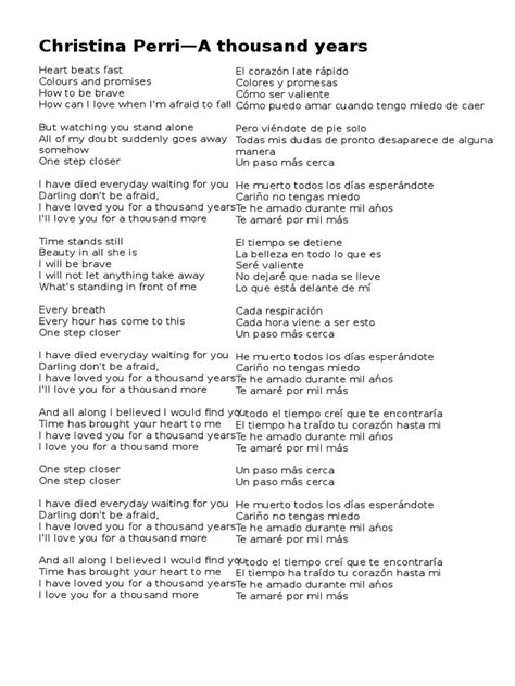 Thousand Years Traduction