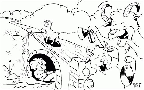 Three Billy Goats Gruff Coloring Pages