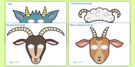 Three Billy Goats Gruff Masks Printable Free