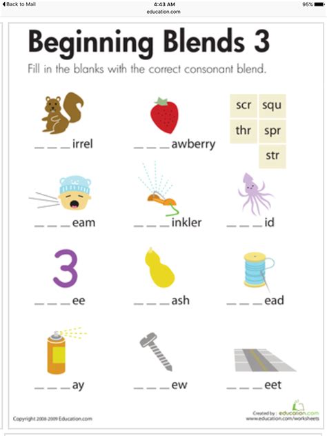 Three Letter Blends Worksheets