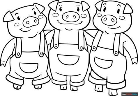 Three Little Pigs Coloring Pages Easy