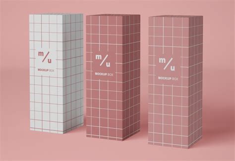 Three Paper Boxes Mockup
