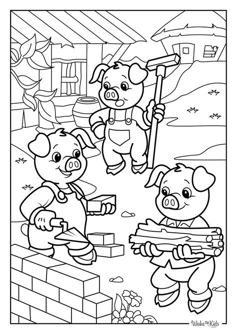 Three Pigs Coloring Pages