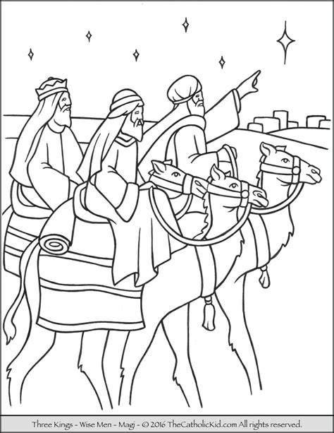 Three Wise Men Coloring Page