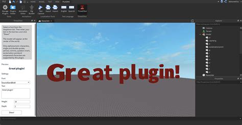 ThreeDText Plugin: Generate 3D text quickly! - DevForum | Roblox