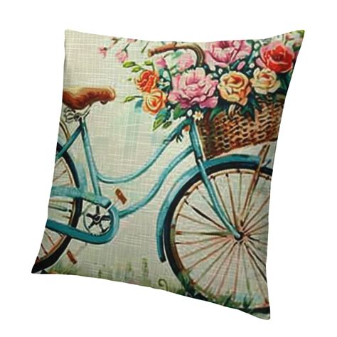 Throw Pillow With Bicycle