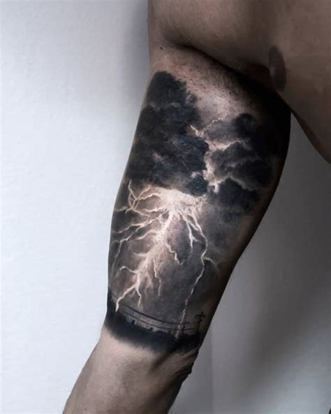 60 Thunderstorm Tattoo Designs For Men Weather Ink Ideas