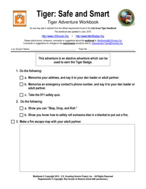 Tiger Safe And Smart Worksheet