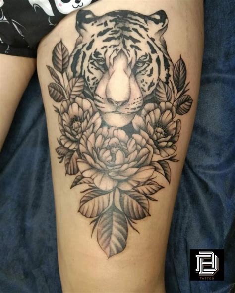 Tiger Thigh Tattoos Designs, Ideas and Meaning Tattoos