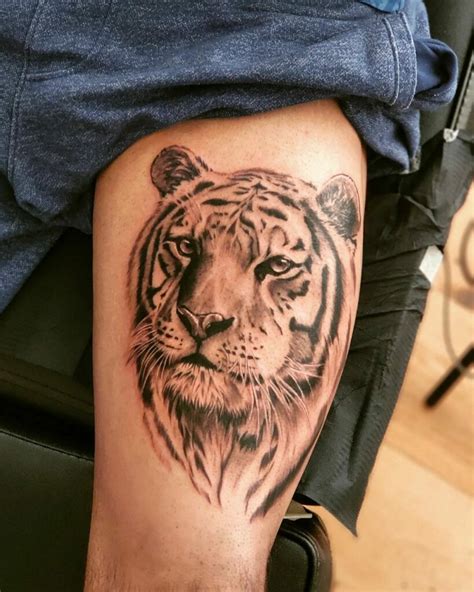Meaningful Hip Tiger Thigh Tattoos For Females Best
