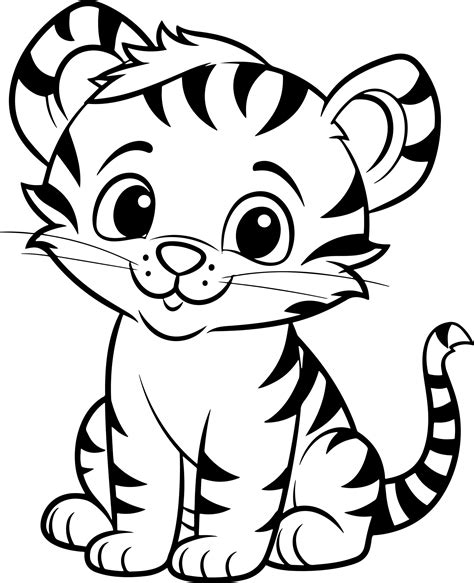 Tiger Coloring Pages Easy