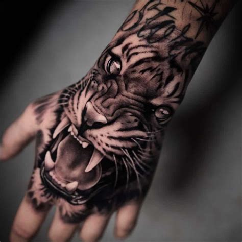 Tiger Hand Tattoo