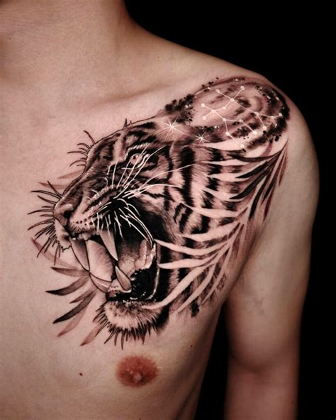 Tiger Tattoo On Chest