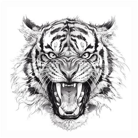 Tiger Tattoo Stencil