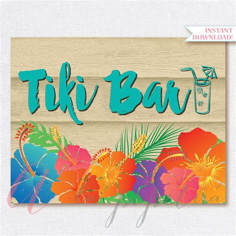 Tiki Bar Sign Printable