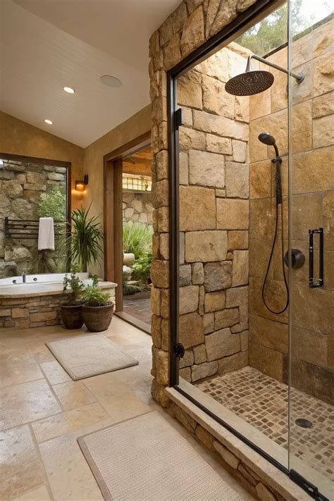 Tile And Stone Shower
