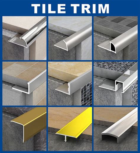 Tile Trim 12mm x 5 Lengths Aluminium Chrome Round Edge Heavy Duty 2.44m Long Used for Bathroom
