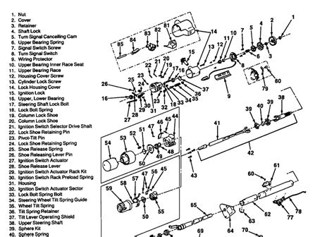 Tilt Mechanism in the 1990 Chevy Steering Column Diagram