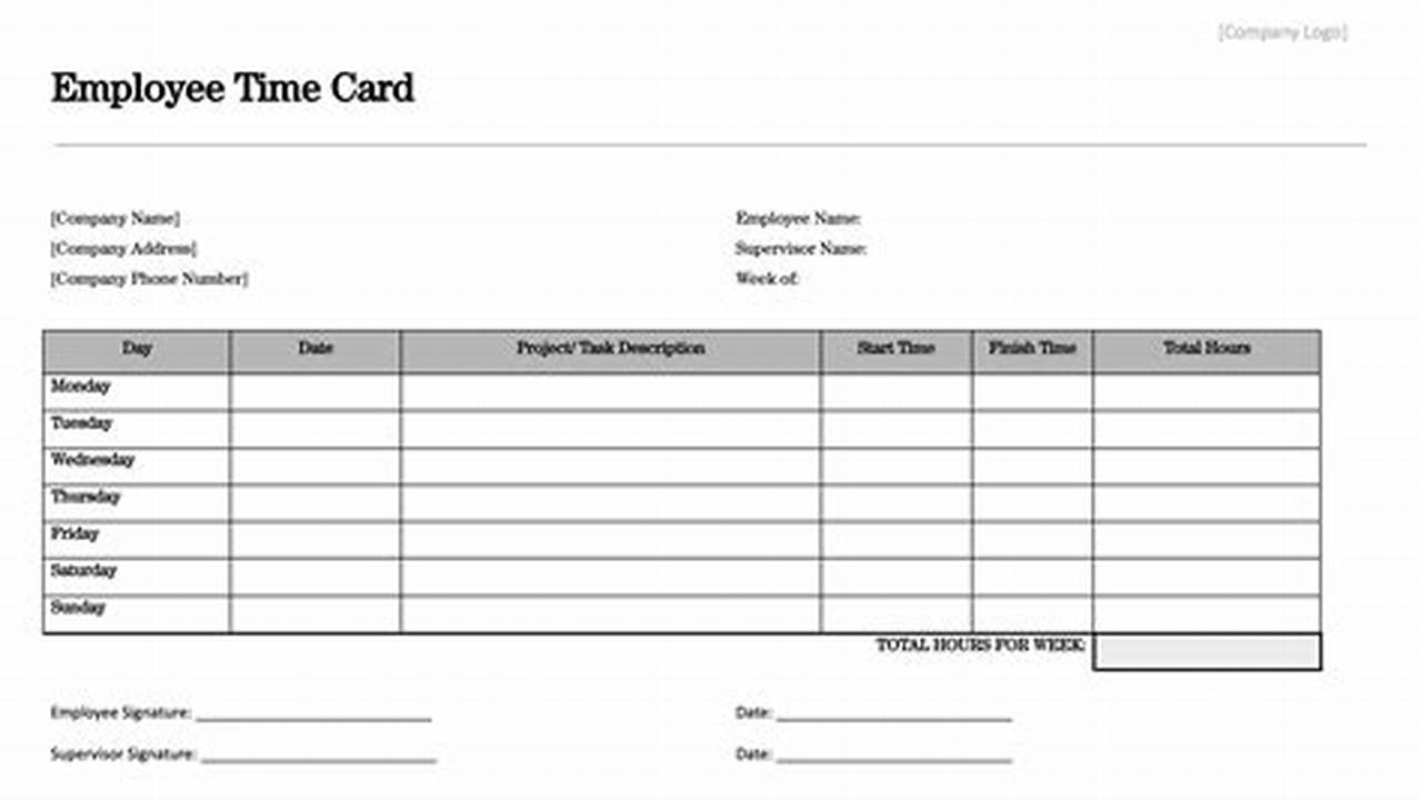 Discover the Ultimate Time Card Template Guide: Uncover Game-Changing Insights