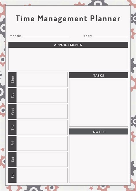 Time Management Planner Templates Free