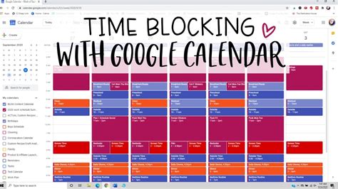 Time Blocking Google Calendar