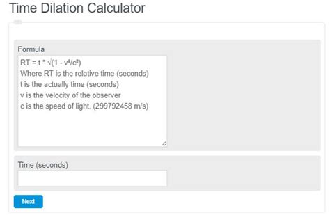 Time Dilation Calculator