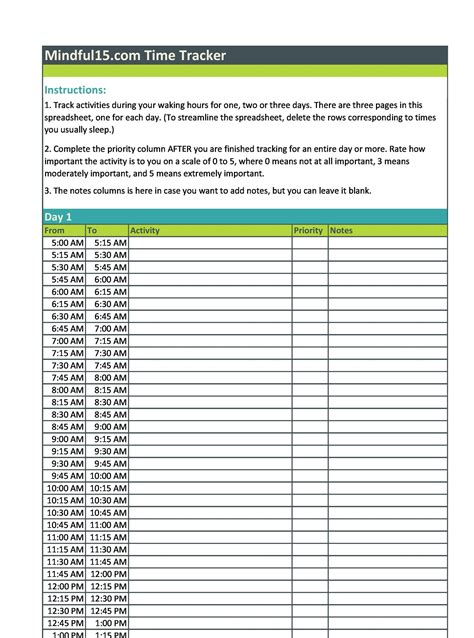 Time Management Worksheet - Excel & PDF Template