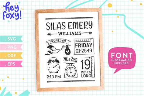 Download Time Stood Still Birth Stats SVG File - SVG Design Commercial Use Free PSD Mockups